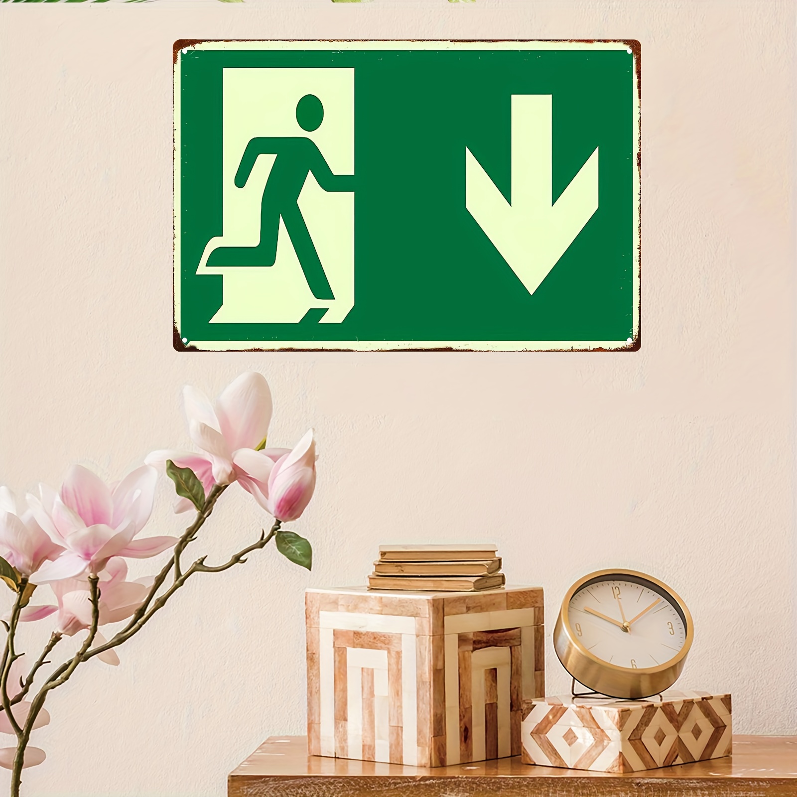 2D Vintage Metallschild aus Ei – Emergency Exit Sign Bewertung und Preis